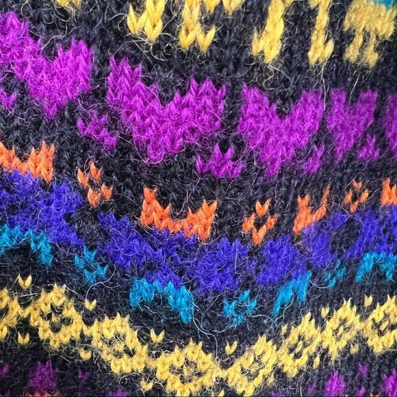 Vintage Peadys Rainbow Alpaca Wool Cardigan Sweater - Picture 8 of 12